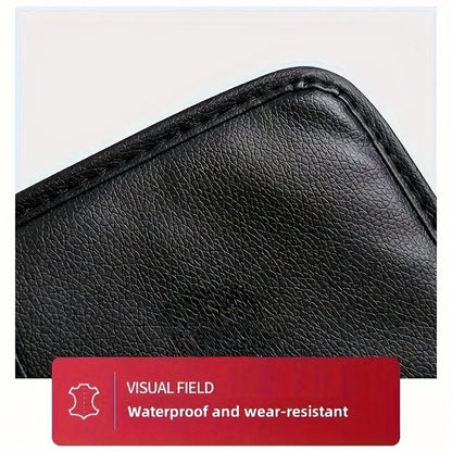 Car Seat Back Organizer, Quilted PU Leather, Multi-Pocket Storage with Umbrella Holder, Black