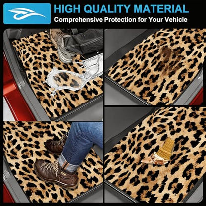Automotive Floor Mats 5 Pcs, Universal Car Floor Mats, Leopard Print Cargo Liner, Car Accessory for SUVs/Sedan/Wagons, Durable Protective Mat, Trunk Liner for Families/Travel Enthusiasts - style: Bundle 7