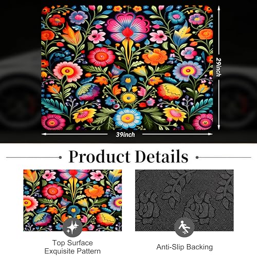 Car Trunk Mat - Universal Size 29" x 39", Floral Pattern Cargo Liner, Car Accessory for SUVs/Sedan/Wagons, Durable Protective Mat, Trunk Liner for Families/Travel Enthusiasts (Flowers-4) - style: flowers-4