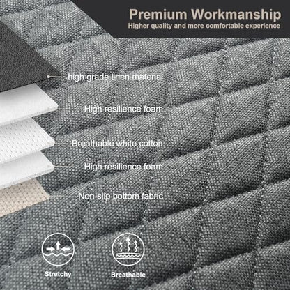 Linen Car Seat Covers,Bottom Seat Covers for Cars Include 1 Pair Front Driver Seat Pad Mat and 1 Rear Bench Cover Universal Fits 90% Vehicles,SUVs,Cars,Sedans(3Piece-Gray) - color: Gray, size: 2 Front Seat Covers+1 Rear Bench Seat Cover