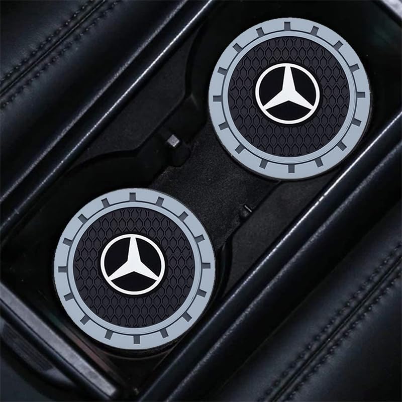 Car Cup Holder Coaster for Mercedes Benz Series Universal Non-Slip Cup Holder Insert Coaster Car Interior Accessories,Black 2PCS