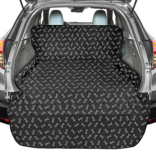 F-color SUV Cargo Liner for Dogs, Water Resistant Pet Cargo Cover Dog Seat Cover Mat for SUVs Sedans Vans with Bumper Flap Protector, Non-Slip, Large Size Universal Fit, Bone - color: Bone, size: Standard: 55" x 91"
