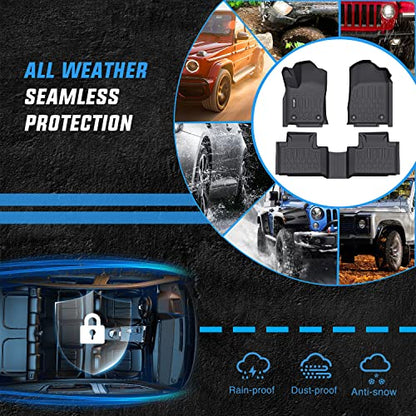 Nilight TPE Floor Mats for 2016 2017 2018 2019 2020 2021 2022 2023 Dodge Durango Jeep Grand Cherokee,All Weather Custom Fit Heavy Duty Floor Liners - color: 2016-2023 Dodge Durango|Jeep Grand Cherokee