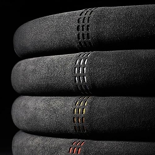 BESULEN Steering Wheel Cover, Anti-Slip and Breathable, Warm in Winter and Cool in Summer, 15 Inch Car Steering Wheel Protector with Grid of The Correction Marker for Men Women