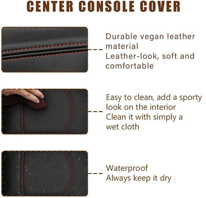 Center Console Armrest Cover Fit for Ford Maverick 2022-2025 2026 Accessories, Comfort Armrest Pad Console Lid Cushion Vegan Leather Regular Thick (Black) - size: 6) 22+ |Maverick| Black, Regular