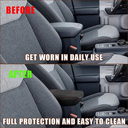 Center Console Armrest Cover Fit for Ford Maverick 2022-2025 2026 Accessories, Comfort Armrest Pad Console Lid Cushion Vegan Leather Regular Thick (Black) - size: 6) 22+ |Maverick| Black, Regular
