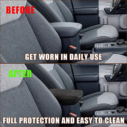Center Console Armrest Cover Fit for Ford Maverick 2022-2025 2026 Accessories, Comfort Armrest Pad Console Lid Cushion Vegan Leather Regular Thick (Black) - size: 6) 22+ |Maverick| Black, Regular