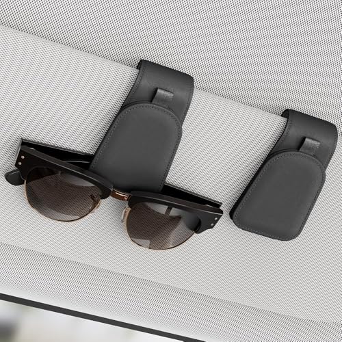 Sunglass Holder for Car Visor, Suede Cloth Magnetic Sunglass Organizer for Car Accessories, 2 Packs, Black - color: Black