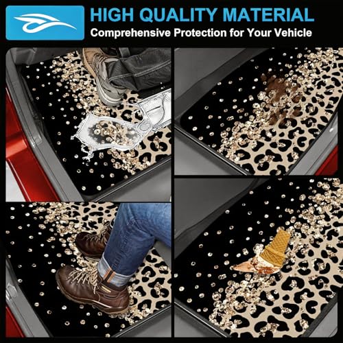 Automotive Floor Mats 5 Pcs, Universal Car Floor Mats, Leopard Print Cargo Liner, Car Accessory for SUVs/Sedan/Wagons, Durable Protective Mat, Trunk Liner for Families/Travel Enthusiasts - style: Bundle 10