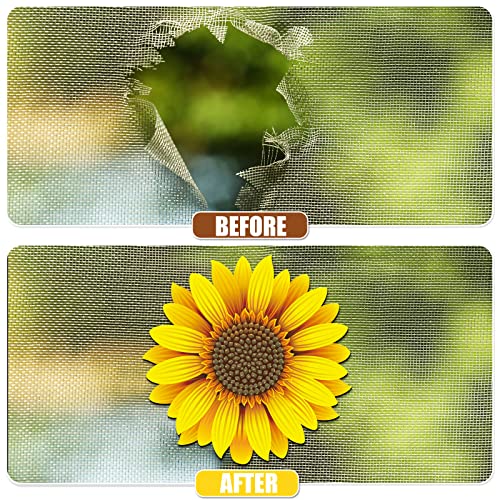 Fabbay 12 Pcs Screen Door Magnets 5.7 Inch Sunflower Double Sided Protector Screen Sticker to Protect Pet People Flexible Magnetic Protector for Sliding Door Window Summer Party Decoration