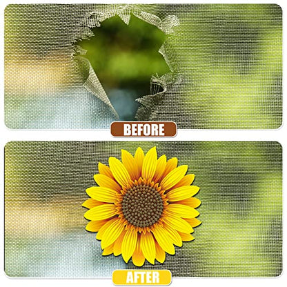 Fabbay 12 Pcs Screen Door Magnets 5.7 Inch Sunflower Double Sided Protector Screen Sticker to Protect Pet People Flexible Magnetic Protector for Sliding Door Window Summer Party Decoration