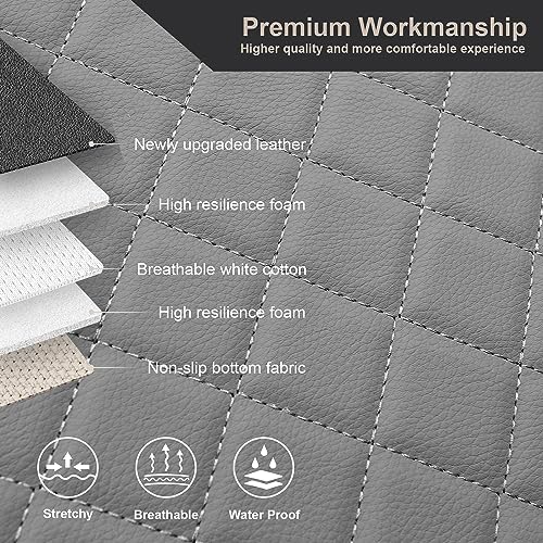 GIANT PANDA Front Seat Covers for Bucket Seats, Faux Leather Seat Covers Universal for Most Cars SUV and Mini Van (Grey) - color: Grey