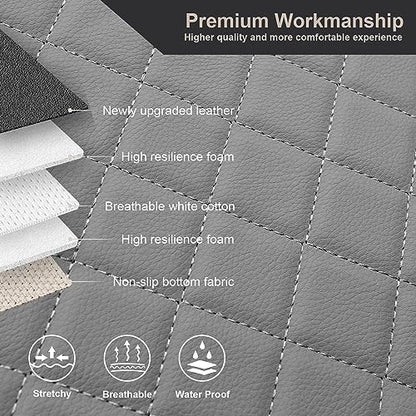 GIANT PANDA Front Seat Covers for Bucket Seats, Faux Leather Seat Covers Universal for Most Cars SUV and Mini Van (Grey) - color: Grey