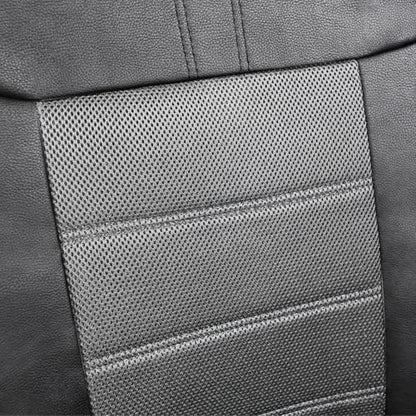 Leather Car Seat Covers, Air Cool Mesh Design, Airbag Compatible Car Seat Covers Front Seats, Enhanced Comfort for Most Cars, SUVs, Vans - Grey
