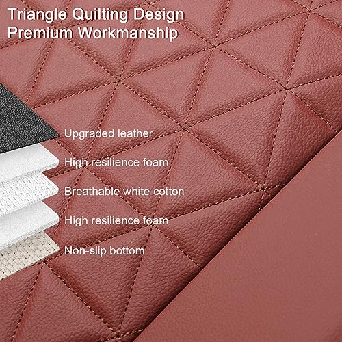 Black Panther 1 Pair Luxury Faux Leather Car Seat Covers Front Bottom Seat Cushion Covers, Anti-Slip and Wrap Around The Bottom, Fit 95% of Vehicles - Burgundy - color: Front Pair Burgundy