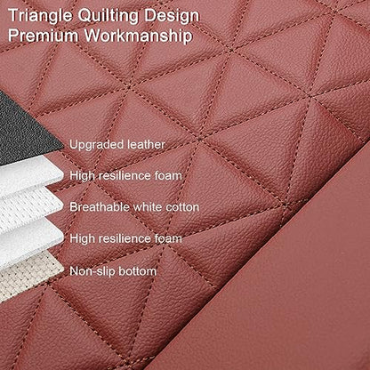 Black Panther 1 Pair Luxury Faux Leather Car Seat Covers Front Bottom Seat Cushion Covers, Anti-Slip and Wrap Around The Bottom, Fit 95% of Vehicles - Burgundy - color: Front Pair Burgundy