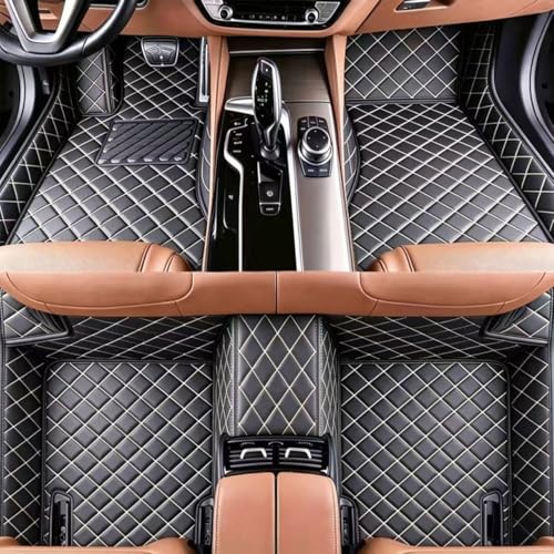 Custom Personalized Floor Mats for Cars, Luxury Full Coverage All Weather Mats, Anti-Slip Set, Customize for 99% of Sedan, Trucks SUV (Black White) - color: Black white