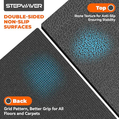Stepwaver Walking Pad Mat for Carpet, Treamill Mat for Hardwood Floors, High Density, 1/4 Thickness, Folable, Floor Protection for Bike, Elliptical, Treadmill - size: 55"L x 23.6"W x 0.2"Th