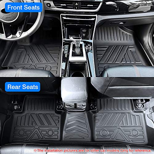 KUST Floor Mats for 2018-2024 Nissan Kicks All Weather Protection, TPE Rubber Car Mats Front Rear 2 Row Floor Liners for Kicks Accessories, Custom Fit Non-Slip High Edge - style: For │ Kicks 2018-2024 │ Floor Mats