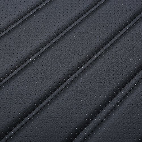 Universal Car Seat Cover PU Leather Car Seat Cushion Driver Seat Cover with Backrest- Car Front Seat Protector Fits 95% of Vehicles-1 Piece (Black-B) - color: Black-B