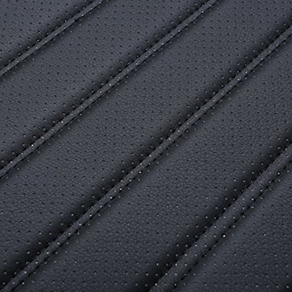 Universal Car Seat Cover PU Leather Car Seat Cushion Driver Seat Cover with Backrest- Car Front Seat Protector Fits 95% of Vehicles-1 Piece (Black-B) - color: Black-B