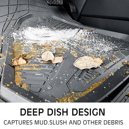 CAR PASS Heavy Duty Rubber Car Mats, Deepdish All Weather Floor Mats for Car Full Set, Universal Automotive Mats Trim to Fit for Sedans SUVs Trucks, Waterproof Anti-Slip Deep Tray 3 Pieces Dark Gray - color: Gray