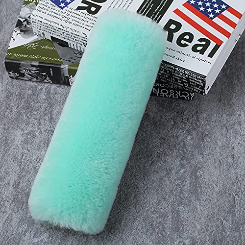 Pinbola 5pcs in 1 Set Faux Wool Steering Wheel Cover Soft Fluffy Handbrake Cover & Gear Shift Cover & 2pcs Seat Belt Shoulder Pads Warm Universal Fit for 15 Inch (Mint Green) - color: Mint Green