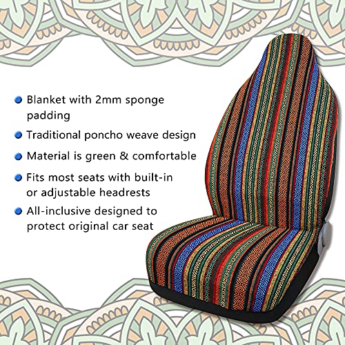 uxcell 7pcs Blanket Ethnic Style Bucket Seat Cover for Car Automotive