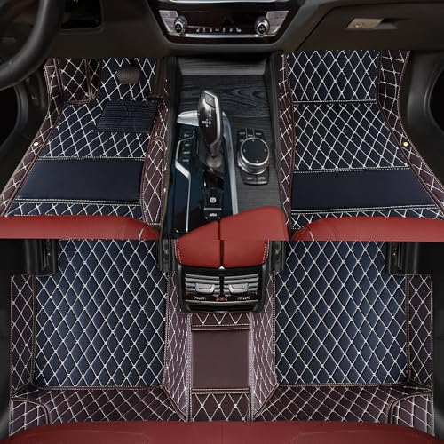 Customized car Floor mats are Suitable for 99% of Vehicle Models (sedans/Trucks/SUVs), Anti-Slip Floor mat Leather Set Provides Comprehensive Protection for the Original car Carpet. (1Brown) - color: 1Brown