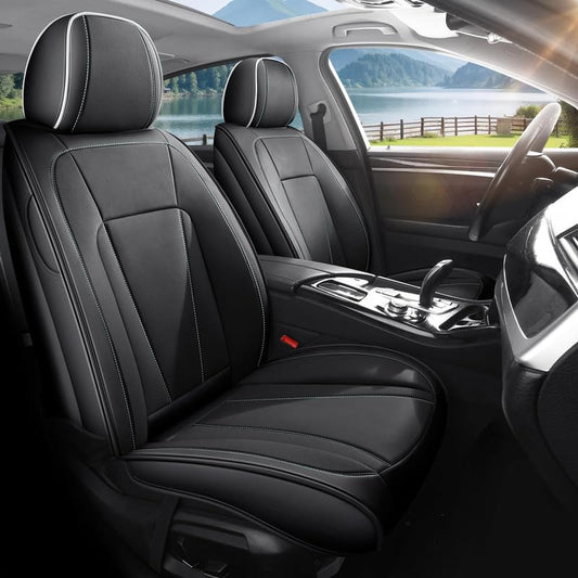 Car Seat Covers Full Set Custom Fit for Toyota Sienna 2001-2026 - Luxury Faux Leather Auto Protectors with Waterproof, Anti-Slip, Premium Car Seat Protectors (Black&White,Full Set) - color: black-white, size: Fit for Sienna Full Set