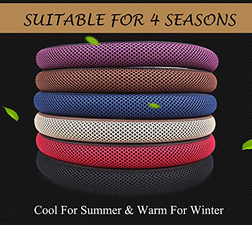 Cxtiy Premium Ice Silk Steering Wheel Cover - Soft, Breathable, and Anti-Slip for Ultimate Comfort and Style Fit Most of Cars SUV Auto Vehicle (C-Black) - color: black