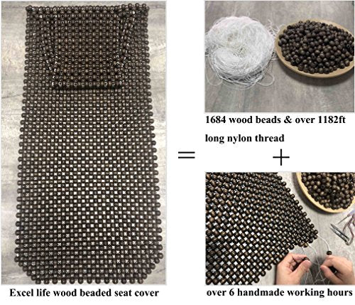 Natural Wood Beaded Seat Cover Massaging Cooling Cushion for Car Truck. Keeps The Back from Getting Sweaty While Driving. Makes Driving More Bearable and Less Painful On Long Trips - size: Everyday Vechicles (Pickup, SUV, Sedan, MPV)