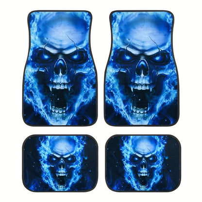 Gothic Skull Car Floor Mats Set of 4 - Universal Fit for SUV, Sedan, Truck, Van - Waterproof & All-Weather Heavy Duty Foot Pads with Anti-Slip Backing - Cool Gothic Car Interior Decor & Gift - style: Skull
