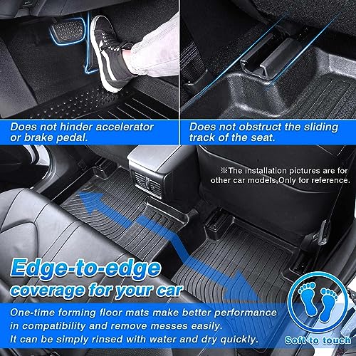 Cartist Floor Mats for Nissan Altima 2013 2014 2015 2016 2017 2018 All Weather Floor Mat for Altima Accessories Waterproof Car Floor Mats Black Front Rear Heavy Duty TPE Carpet - size: 5)Nissan Altima【2013-2018】