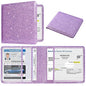 DMLuna Car Registration and Insurance Holder, Folio Leather Vehicle Card Document Glove Box Organizer, Driver License Cards, Glitter Purple - color: Glitter Purple, size: Folio Style