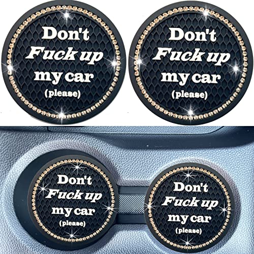 Car Cup Coaster 2 Pack,Bling Car Accessories Interior,Universal Car Cup Holder,Car Cup Holder Insert Coasters for Car/SUV/Truck(Black,2PC) - color: Black-2pc