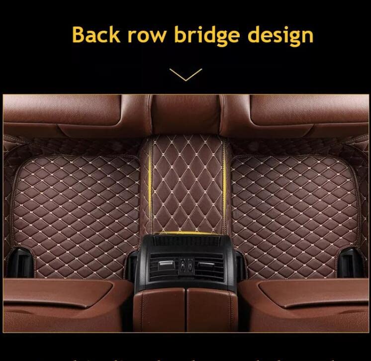 Custom Leather Car Mats, Vehicle-Specific Fit All-Weather Floor Mats, 100% Waterproof Anti-Slip Durable Protection for SUV Truck Sedan, Precision Tailored Protection (Light Brown) - color: Light Brown