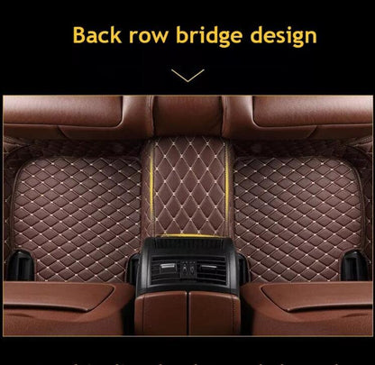 Custom Leather Car Mats, Vehicle-Specific Fit All-Weather Floor Mats, 100% Waterproof Anti-Slip Durable Protection for SUV Truck Sedan, Precision Tailored Protection (Light Brown) - color: Light Brown