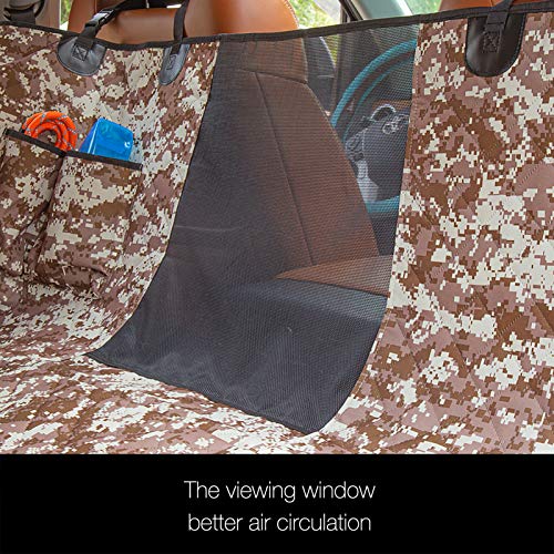 Dog Truck Seat Cover with Mesh Window 100% Waterproof Pet Seat Cover Durable Dog Truck Hammock Machine Washable X-Large Against Dirt and Dog Fur for Car and Large SUV, Trucks - color: Camouflage, size: Truck