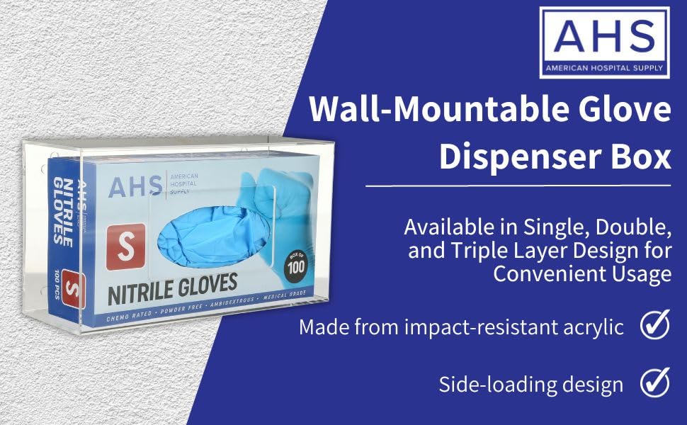 Wall-Mount Glove Dispenser | Clear Acrylic Glove Box Holder with Individual Compartments | Single-Layer | 9.95 x 5.25 x 3.3 in | Gloves Sold Separately - color: Transparent Single Layer
