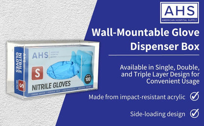 Wall-Mount Glove Dispenser | Clear Acrylic Glove Box Holder with Individual Compartments | Single-Layer | 9.95 x 5.25 x 3.3 in | Gloves Sold Separately - color: Transparent Single Layer