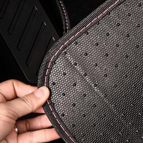 CAR PASS Waterproof Universal Fit Car Floor Mats, Car Mats Fit for SUV,Vans,sedans, Trucks,Set of 4pcs Car Carpet with Driver Heel Pad (Light Pink) - color: Light pink