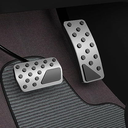 Aluminum Alloy Pedal Cover for Jeep Grand Cherokee 2011-2024 2025 Dodge Durango 2011-2024 2025 No Drilling Aluminum Brake and Accelerator Pedal Covers 2PCS(Silver) - color: Silver