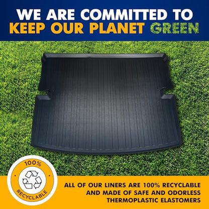 Premium Cargo Liner for Ford Explorer 2020-2025 Behind 2nd Row - 100% Protection - Custom Fit Car Trunk Mat - Easy-to-Wash & All-Season Black Cargo Mat - 3D Shaped Laser Measured Trunk Liners
