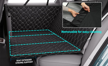 petalage Dog Truck Seat Cover for Back Seat, Hard Bottom Pet Hammock for Car, Bed Extender for 2-4 Large Dogs, Waterproof Seat Protector, Universal XL Size Fits for Crew Cab Truck, SUV, Black - size: Fullsizeblack