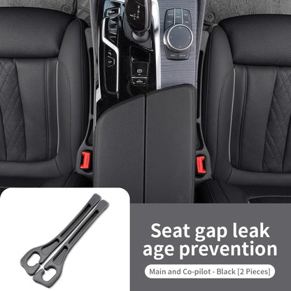 Car Seat Gap Filler Organizer Universal Fit Car SUV Truck Console Side Plug Strip Stopping Phone Key from Falling, Pack of 2 Black (Black) - color: Black