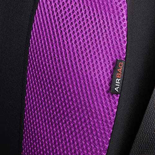 Flying Banner Butterfly car seat Covers ful Set Fashion Universal Lady Woman Female Rear Bench Split Colorized (2 Fronts, Purple) - color: Purple, size: 2 Fronts