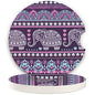 Small 2.56" Absorbent Car Coasters 2 Pack, Auto Cup Holder Accessories, Ceramic Coasters Absorb Spills to Keep Cupholders Clean (Purple Elephant) - color: Purple