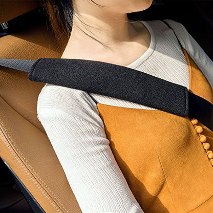 6PCS Car Seat Belt Covers, Soft Shoulder Strap Pad for a More Comfortable Drivinger,Soft Car Safety Seatbelt Strap for Adults -Black