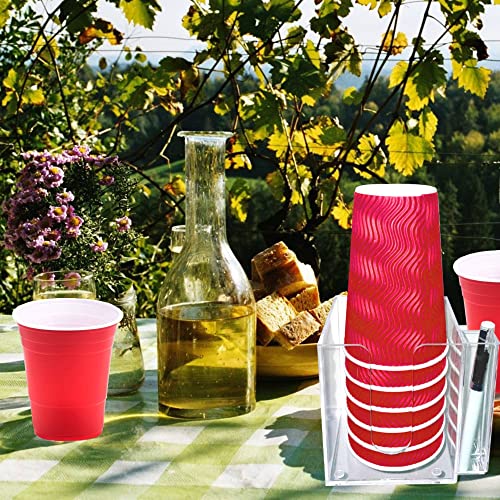 YeeBeny Cup Holder with Marker Slot, Acrylic Party Cup Organizer Storage Party Cup Dispenser Cup Mark Your Cup, Single Cup Dispenser, Disposable Cup Dispenser, Perfect for Any Occasion - size: Single